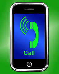 Image showing Call  On Phone Shows Talk or Chat