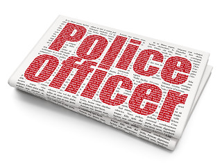 Image showing Law concept: Police Officer on Newspaper background