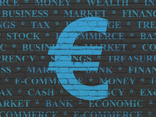 Image showing Money concept: Euro on wall background