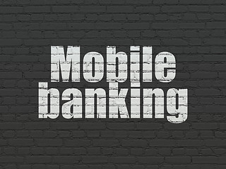 Image showing Money concept: Mobile Banking on wall background