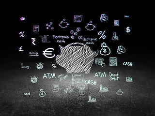 Image showing Money concept: Money Box in grunge dark room