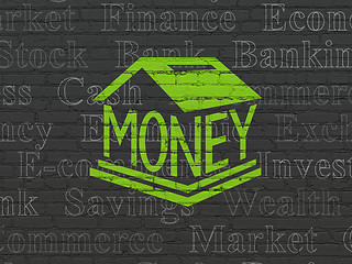 Image showing Money concept: Money Box on wall background