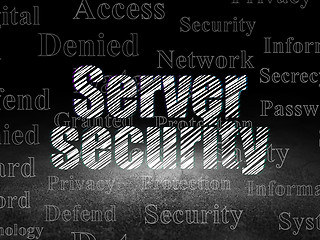 Image showing Security concept: Server Security in grunge dark room
