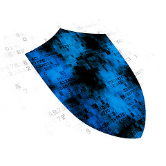 Image showing Privacy concept: Shield on Digital background