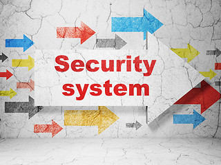 Image showing Security concept: arrow with Security System on grunge wall background