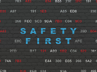 Image showing Privacy concept: Safety First on wall background
