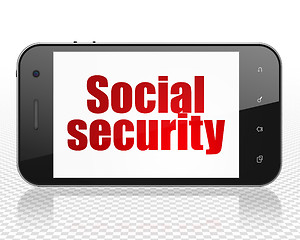 Image showing Security concept: Smartphone with Social Security on display