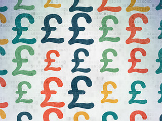 Image showing Money concept: Pound icons on Digital Paper background