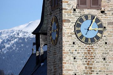 Image showing Church Tower with Clock