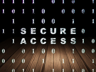 Image showing Protection concept: Secure Access in grunge dark room