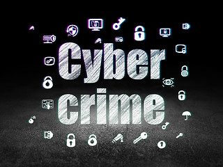 Image showing Protection concept: Cyber Crime in grunge dark room