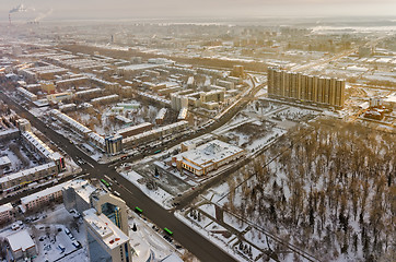 Image showing Aerial view on city quarters in Tyumen. Russia