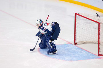 Image showing I. Proskuryakov (73) defend the gate