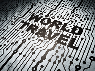 Image showing Tourism concept: circuit board with World Travel