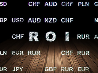 Image showing Finance concept: ROI in grunge dark room