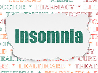 Image showing Medicine concept: Insomnia on Torn Paper background