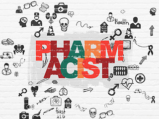 Image showing Health concept: Pharmacist on wall background