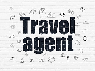 Image showing Tourism concept: Travel Agent on wall background