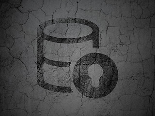 Image showing Database concept: Database With Lock on grunge wall background