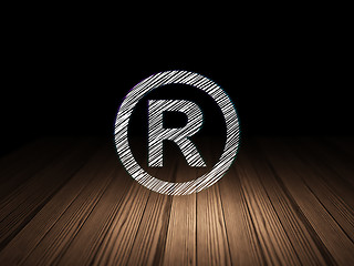 Image showing Law concept: Registered in grunge dark room