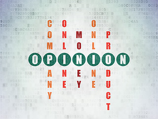 Image showing Advertising concept: Opinion in Crossword Puzzle