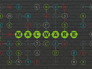 Image showing Protection concept: Malware on wall background