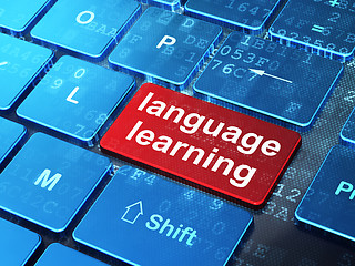 Image showing Learning concept: Language Learning on computer keyboard background