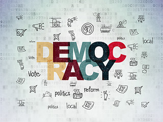 Image showing Politics concept: Democracy on Digital Paper background