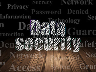 Image showing Protection concept: Data Security in grunge dark room