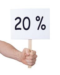 Image showing Sale - Hand holding sigh that says 20%