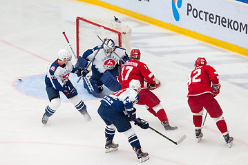 Image showing V. Solodukhin (17) attack the gate