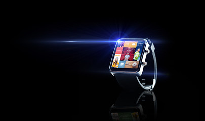 Image showing close up of smart watch with media application