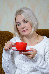 Image showing Blonde with a red cup