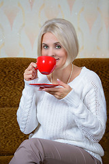 Image showing Blonde with a red cup