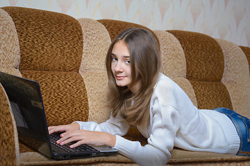 Image showing Girl  with your notebook