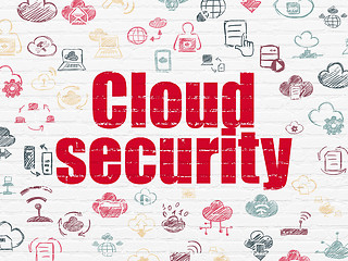 Image showing Cloud computing concept: Cloud Security on wall background