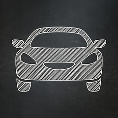 Image showing Travel concept: Car on chalkboard background