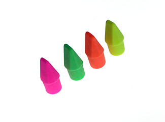 Image showing Colorful Erasers