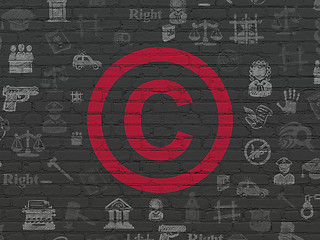 Image showing Law concept: Copyright on wall background