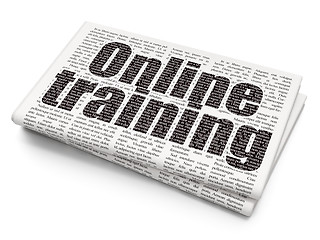 Image showing Learning concept: Online Training on Newspaper background