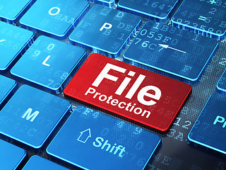 Image showing Safety concept: File Protection on computer keyboard background