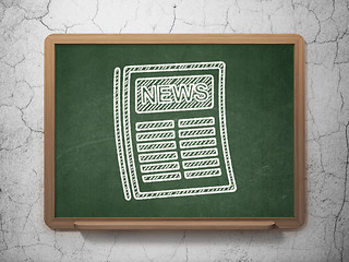 Image showing News concept: Newspaper on chalkboard background