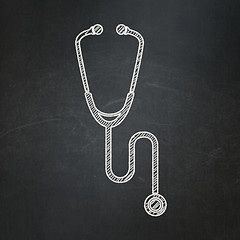 Image showing Health concept: Stethoscope on chalkboard background