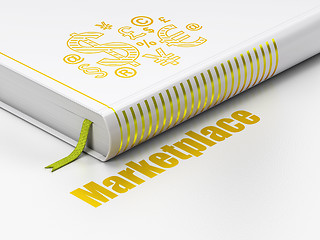 Image showing Advertising concept: book Finance Symbol, Marketplace on white background