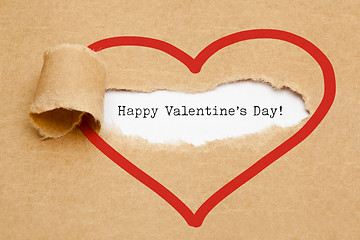 Image showing Happy Valentines Day Torn Paper Concept