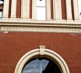 Image showing window in europe london old red brick wall and      historical 