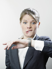Image showing Anxious businesswoman