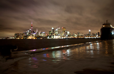 Image showing Toronto Polson Pier Winter Night