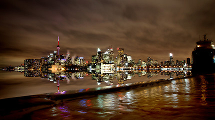 Image showing Toronto Polson Pier Winter Night