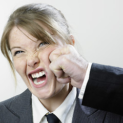 Image showing Punched businesswoman